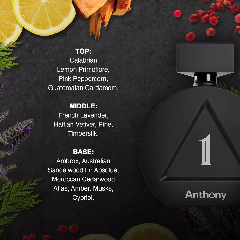 Anthony 1 Eau de Parfum | Lemon, Lavender, Pine and Sandalwood - Anthony Skincare For